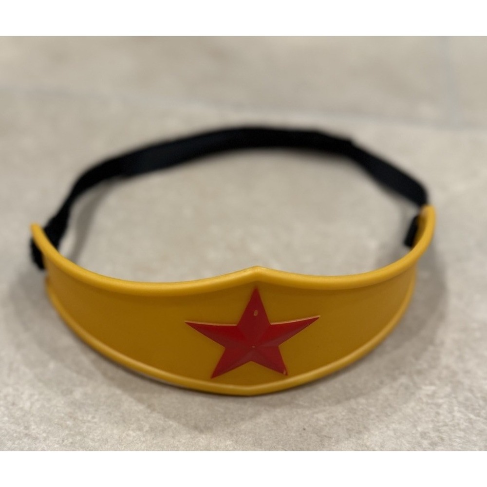 Wonder Woman Tiara Headband Headpiece Yellow Plastic Child Size Costume Cosplay